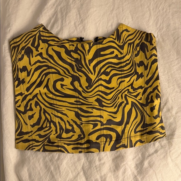 Miaou Yellow zebra print corset top - Picture 3 of 5